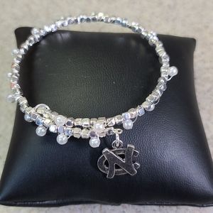 NO CAROLINA Bracelet  Silver/Pearl. ADJUSTABLE